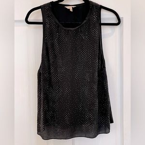 Black studded silk top from Rebecca Taylor